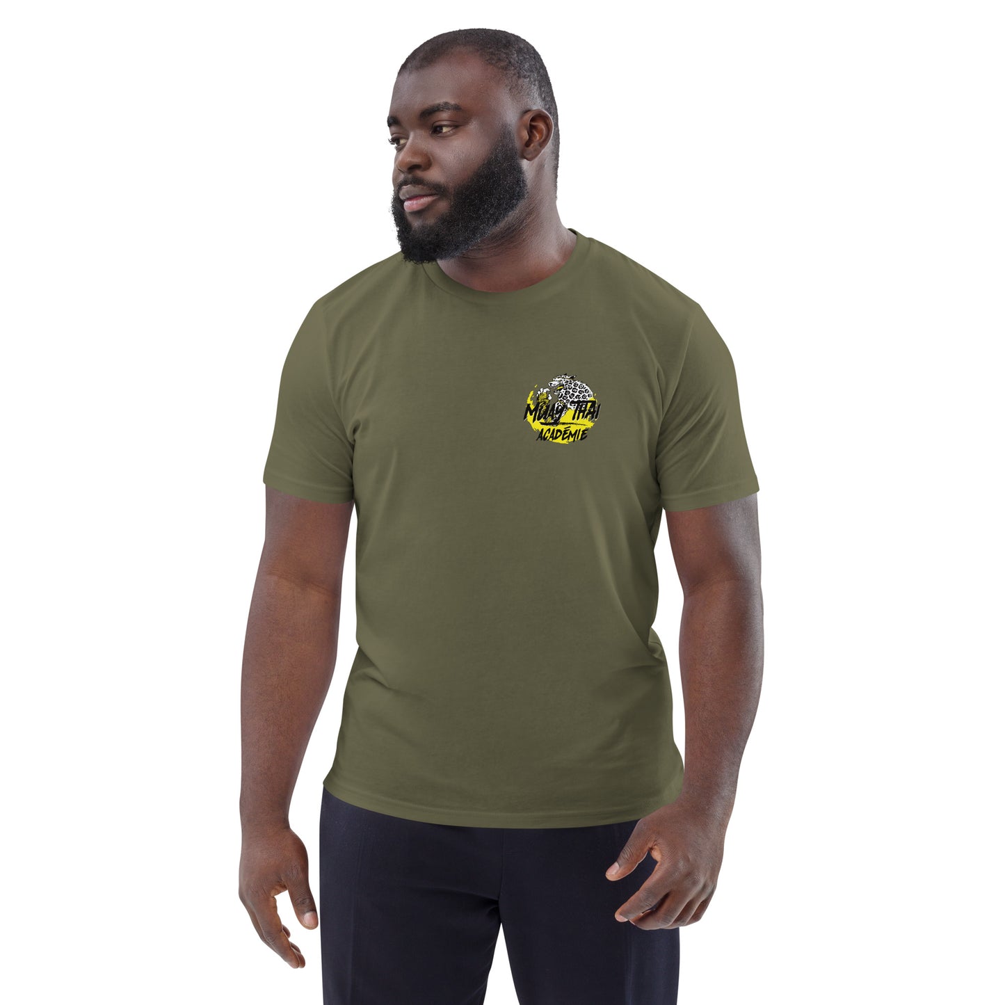 T-shirt unisexe en coton biologique (imprimé du logo officiel de la Muay Thaï Académie Marseille)