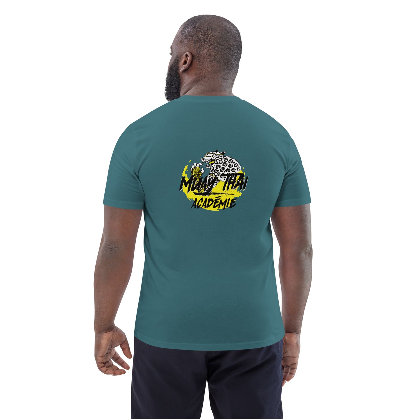 T-shirt unisexe en coton biologique (imprimé du logo officiel de la Muay Thaï Académie Marseille)