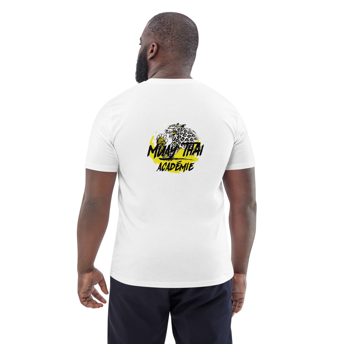 T-shirt unisexe en coton biologique (imprimé du logo officiel de la Muay Thaï Académie Marseille)