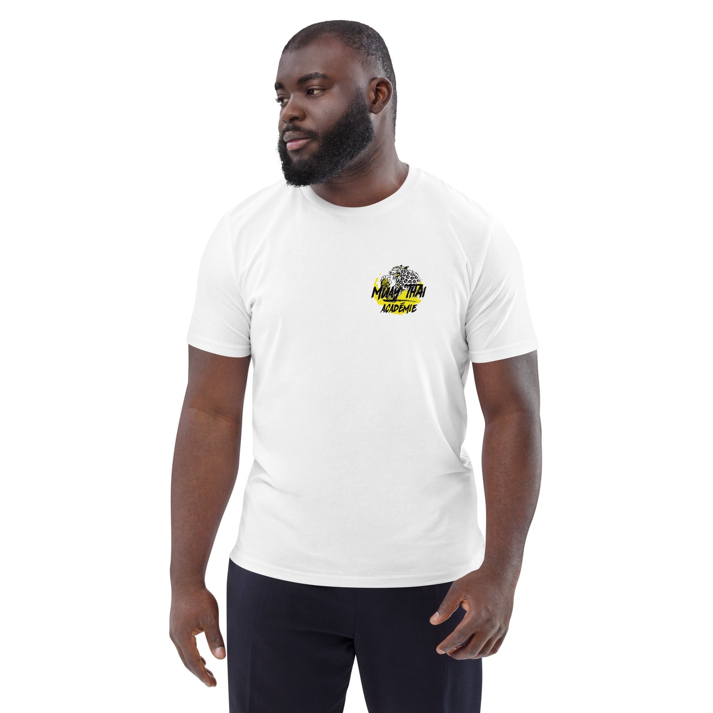 T-shirt unisexe en coton biologique (imprimé du logo officiel de la Muay Thaï Académie Marseille)