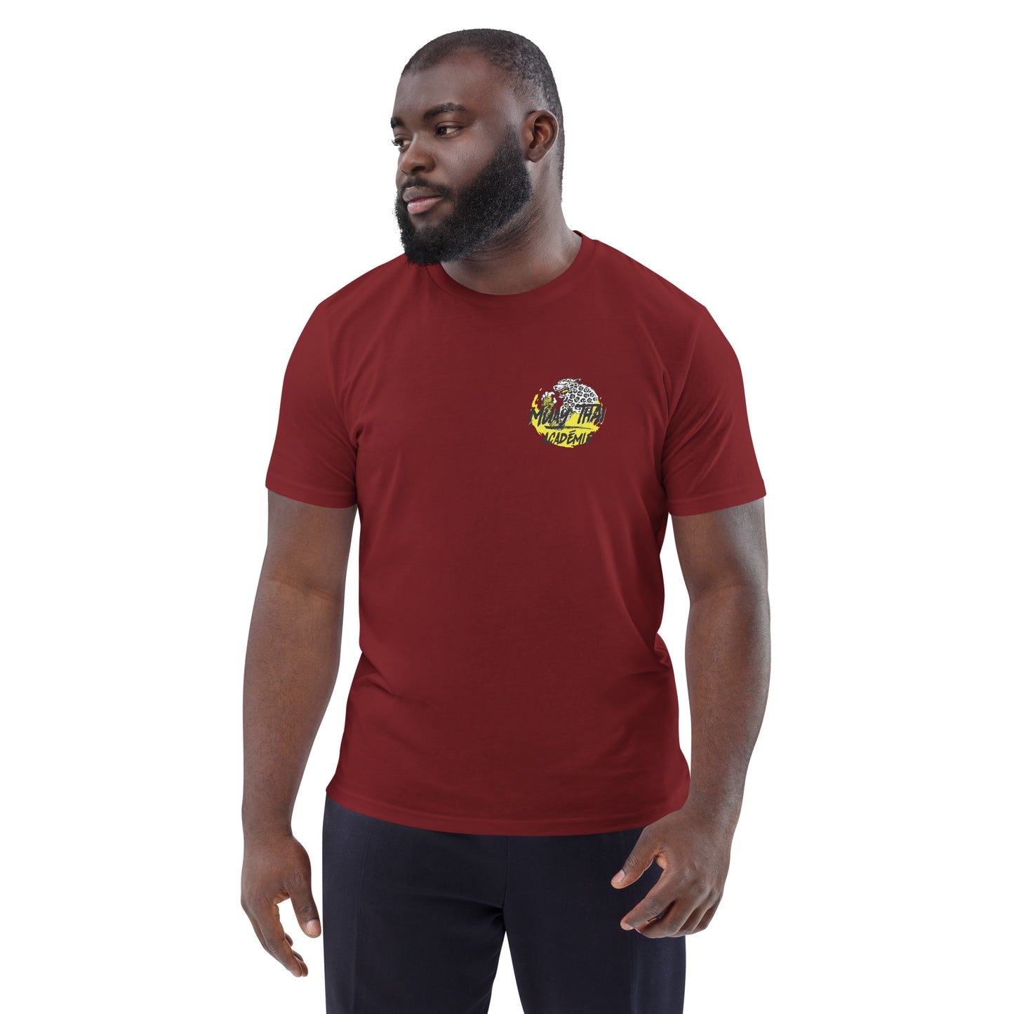 T-shirt unisexe en coton biologique (imprimé du logo officiel de la Muay Thaï Académie Marseille)