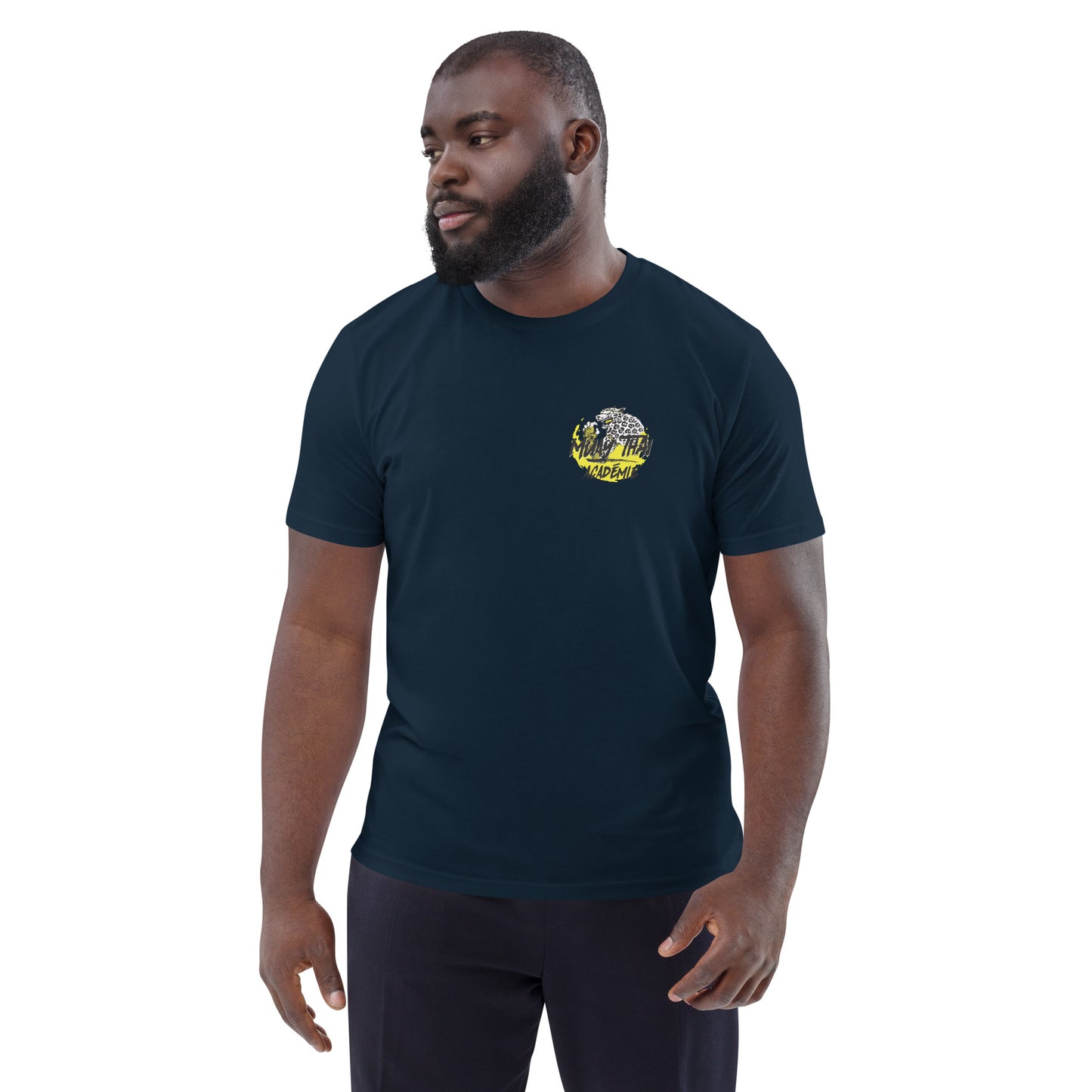 T-shirt unisexe en coton biologique (imprimé du logo officiel de la Muay Thaï Académie Marseille)