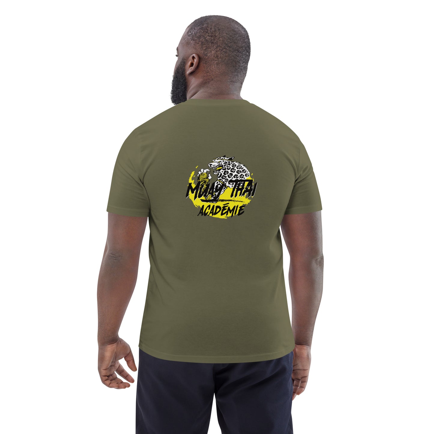 T-shirt unisexe en coton biologique (imprimé du logo officiel de la Muay Thaï Académie Marseille)